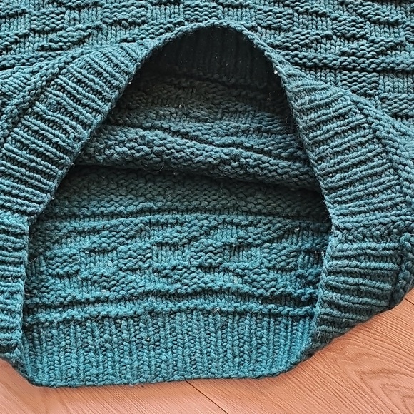 Wool Fishermancore Pattern Knit Chunky Wool Oversized Sweater "One Size" - Picture 6 of 14